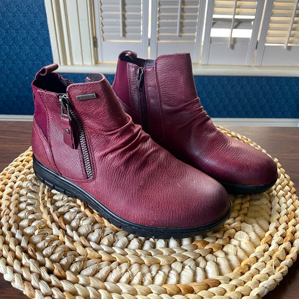 Josef Siebel Ankle Boot Size 36 Burgandy Fall Zipper Outdoor Office Feminine